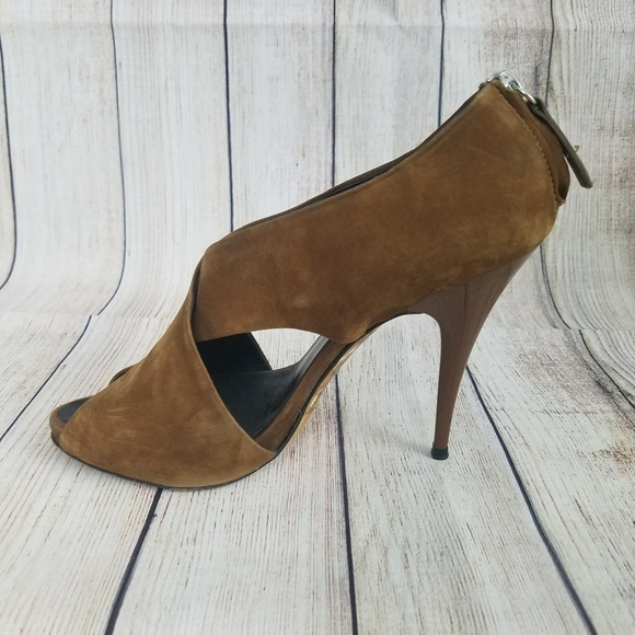 BARNEYS New York COOP Suede Peep Toe Shoes Sz 36.5 - Picture 5 of 8